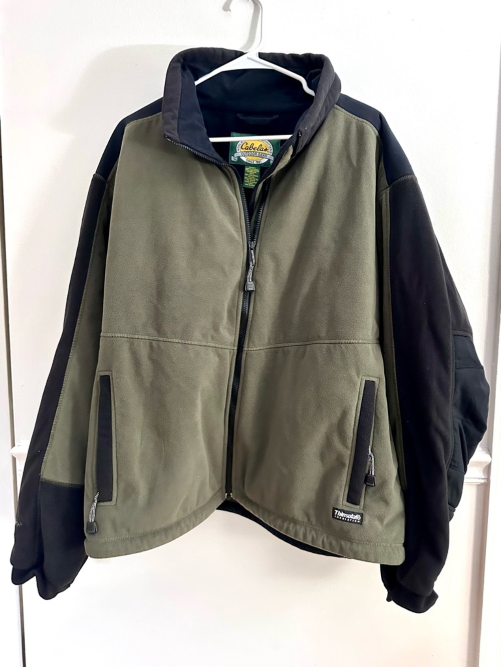 Cabela's Thinsulate Performance Jacket XL Green Black Fleece Hunting Fishing